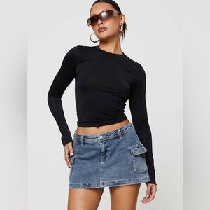 Princess Polly Grishea Low Rise Denim Skirt